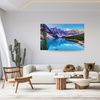 Canvas Print River Mountains Nature Forests 100x80 cm