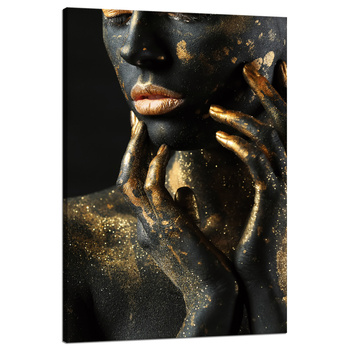 Canvas Print Woman Fingers Golden Spots Art 80x120 cm