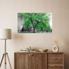 Canvas Print Black Trees Green Leaves Art 100x80 cm
