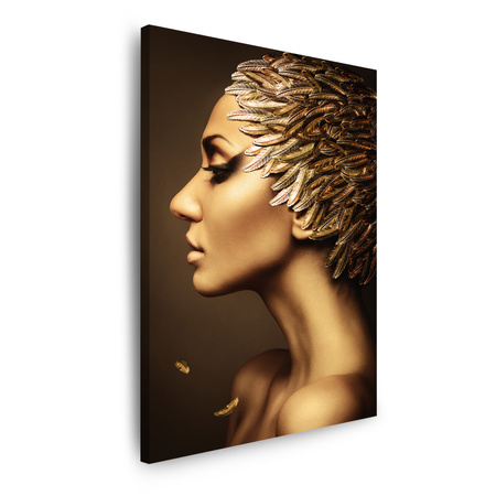 Canvas Print Profile of a Golden Woman Modern Style 80x120 cm