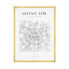 Poster Moscow city map square 40X50 cm + gold frame