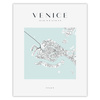 Poster Venice city map square 40X50 cm + gold frame