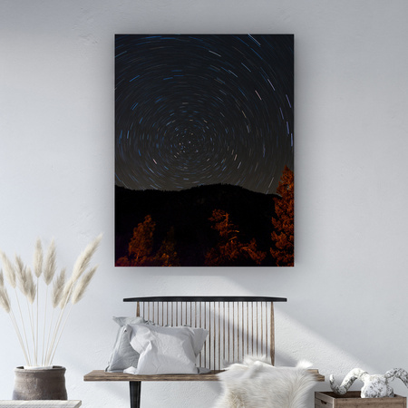 Canvas Print Nature Forest Night Mountains Abstract Trees 80x120