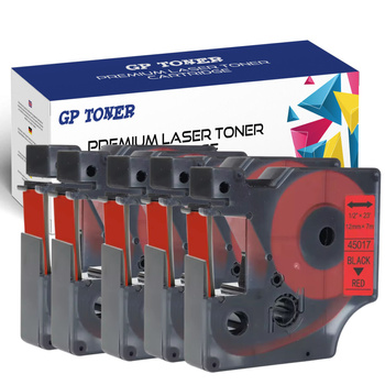 5x Dymo D1 45017 Red/black adhesive tape 12 mm 7 m GP-DY45017 x5