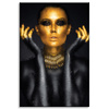 Canvas Print Woman Golden Face and Fingers 80x120 cm