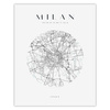 Poster Milan city map circle 40X50 cm + gold frame