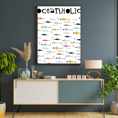 Children's Oceanoholic poster 30X40 cm + gold frame