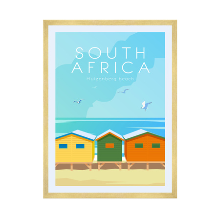 Poster South Africa countries 40X50 cm + gold frame