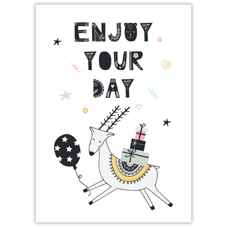 Birthday Poster Enjoy your day 21X29.7 cm + red frame