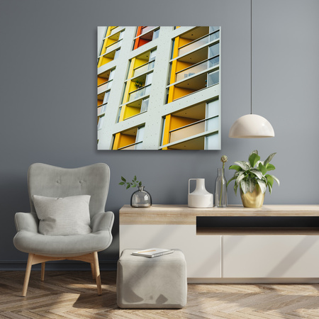 Canvas Print Apartment Building Block 90x90