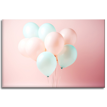 Canvas Print Balloons Pink Blue 90x60