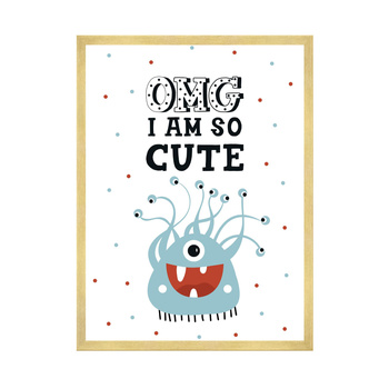 Children's poster OMG I am so cute_2 40X50 cm + gold frame