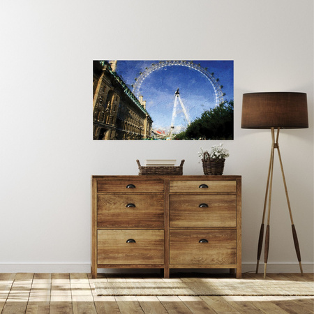 Canvas Print Old Photograph Ferris Wheel 100x80 cm