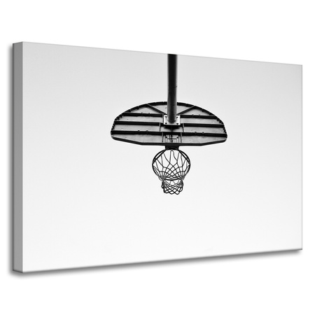 Canvas Print Youth Basketball Basket Black and White 90x60