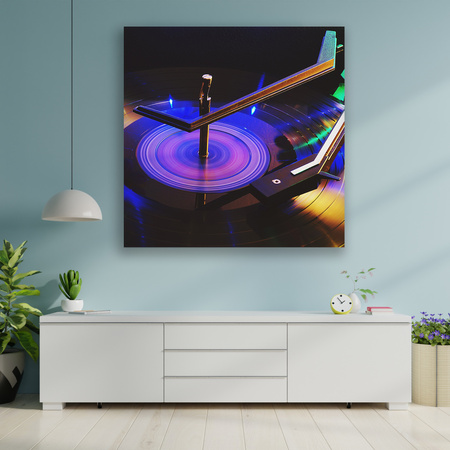 Canvas Print Music Turntable LED 90x90