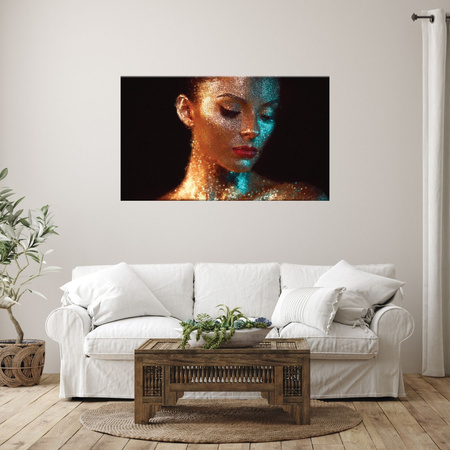 Canvas Print Pensive Woman Water Drops 100x80 cm