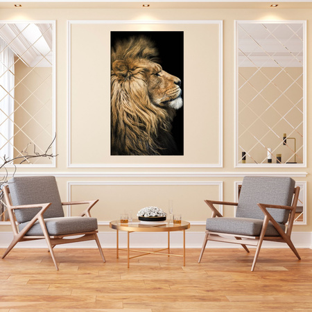 Canvas Print Portrait of a Lion Sideways Wild Nature 80x120 cm