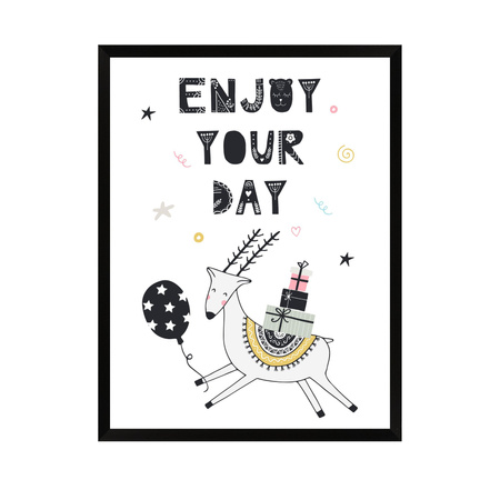 Birthday Poster Enjoy your day 30X40 cm + black frame