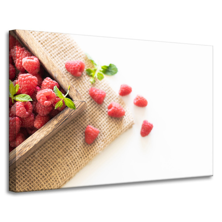 Canvas Print Freshness of Summer Raspberries Fruit Spring 90x60