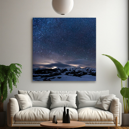 Canvas Print Space Nature Mountains in Snow 90x90