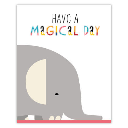 Children's poster Have a magical day 24X30 cm + amaranth frame