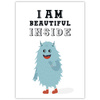 Children's poster I am beautiful inside 50X70 cm + white frame