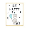 Be happy Birthday Poster 50X70 cm + gold frame