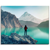 Canvas Print Mountain Climbing Lake Nature Landscape 100x80 cm