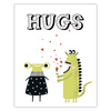 Baby Hugs poster 40X50 cm + gold frame