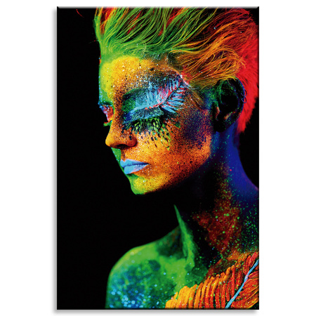 Canvas Print Colorful Woman Hair Colors Painting 80x120 cm