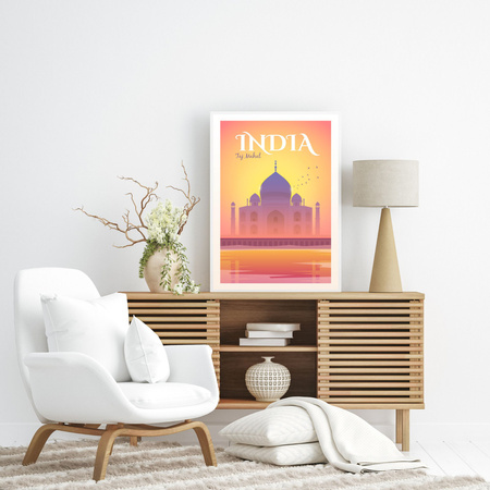 Poster Country of India 40X50 cm + gold frame