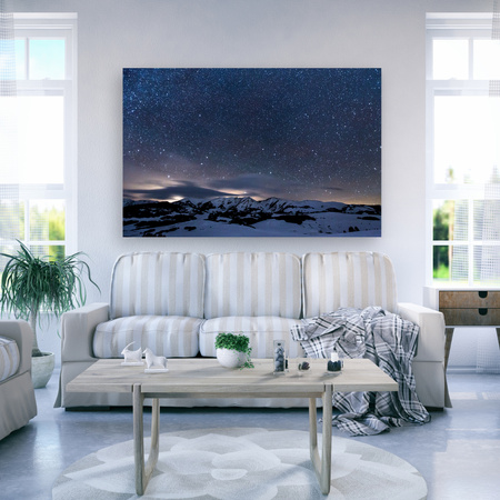 Canvas Print Space Nature Mountains in Snow 90x60