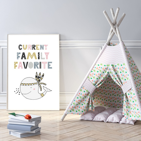 Children's poster Current family favorite 40X50 cm + gold frame