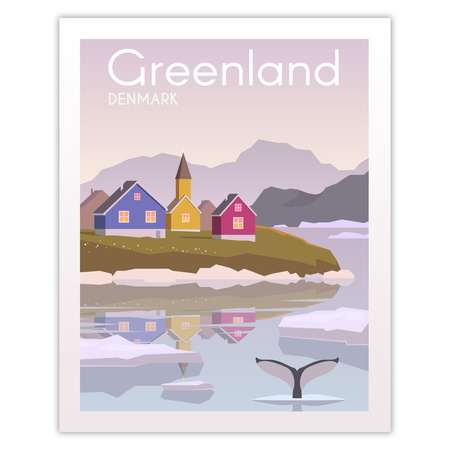 Poster Greenland 40X50 cm + gold frame