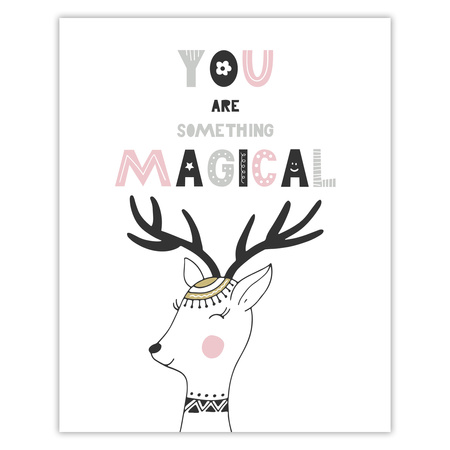Children's poster You are something magical 40X50 cm + gold frame