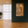 Canvas Print Lioness and Lion Cub Savannah Nature 80x120 cm