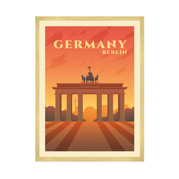 Poster Countries of Germany 40X50 cm + gold frame