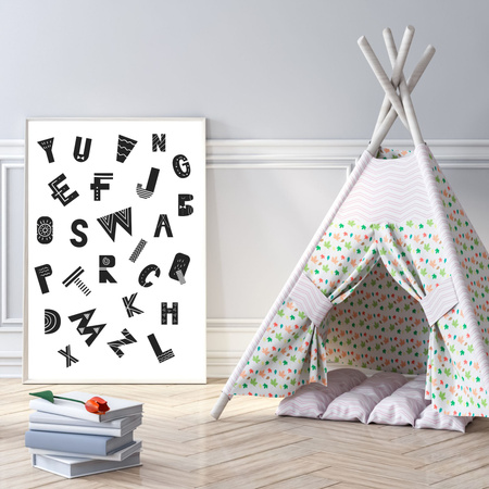 Poster Children's Alphabet_2 40X50 cm + gold frame