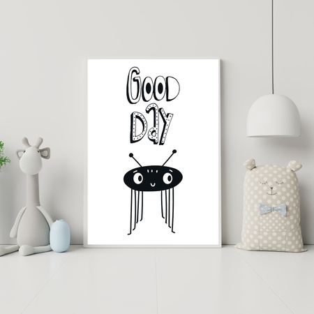 Children's poster Good day_3 40X50 cm + gold frame