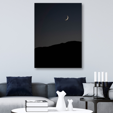 Canvas Print Nature Night Dark Moon Mountains 80x120