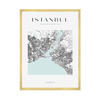 Poster Istanbul city map square 40X50 cm + gold frame