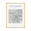 Poster Bangkok city map square 40X50 cm + gold frame