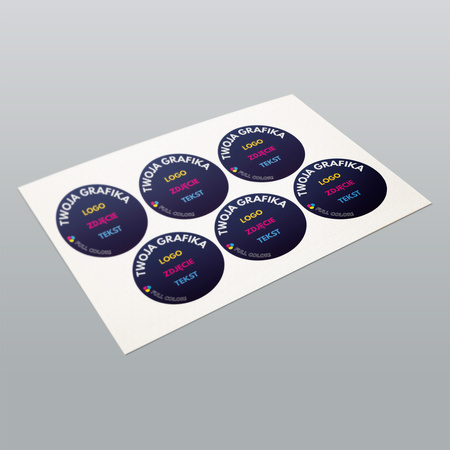 STICKERS with LOGO Square with print Waterproof Text Photo 80x80 mm