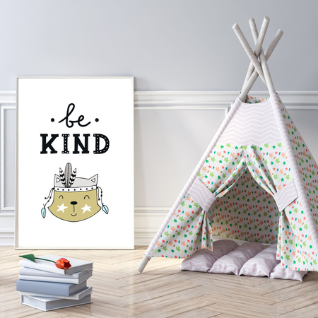 Children's be kind poster 40X50 cm + gold frame