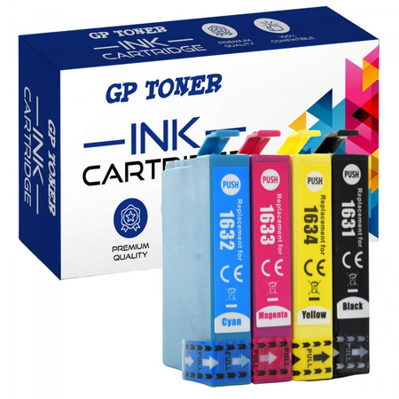4x Replacement Ink Cartridge for Epson T1631 T1632 T1633 T1634 Epson WorkForce WF-2010W WF-2500 Series WF-2510WF WF-2520NF WF-2530WF GP-E1636CMYK KIT