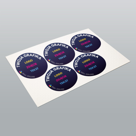 STICKERS with LOGO Square with print Waterproof Text Photo 90x90 mm