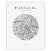 Poster Bangkok city map circle 40X50 cm + gold frame
