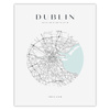 Poster Dublin city map circle 40X50 cm + gold frame