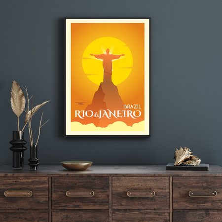 Poster of the City of Rio De Janeiro_2 40X50 cm + gold frame