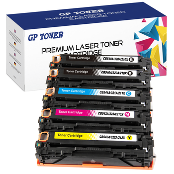 Set of 5x Toner cartridge replacement for HP Color LaserJet CP1215 CP1515N CP1518NI CM1312 CP1525N CM1415FN CM1410 M251N M276N- GP-H545/325/215CMYKK